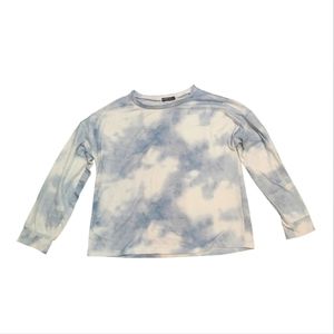 SHEIN Blue Tie-dye Long Sleeve Top sz M